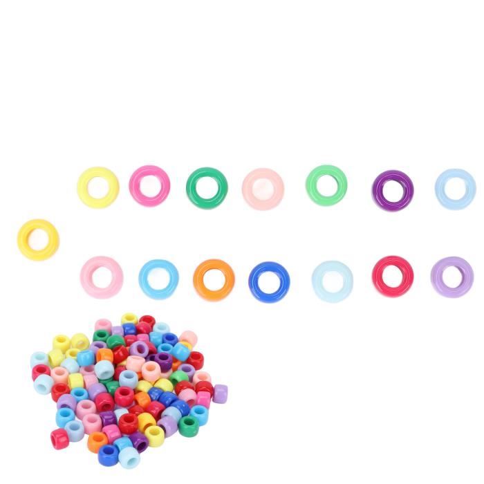 760 Perles De Poney Multicolores Avec Grand Trou - Pour Tressage De Cheveux, Bijoux DIY, Artisanat Créatif - 10