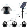 Set de 3 projecteurs de jardin solaires avec marche / arrêt automatique rotatif à 90 ° éclairage extérieur de bassin IP68 2 mode -1