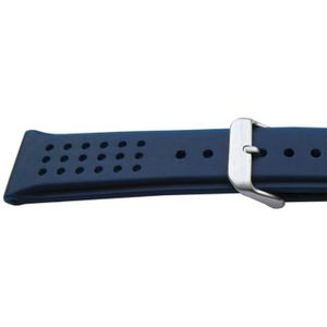 Bracelet De Montre En Silicone Souple Noir Avec Couture Blanche - Largeurs 20mm Et 24mm - Unisexe