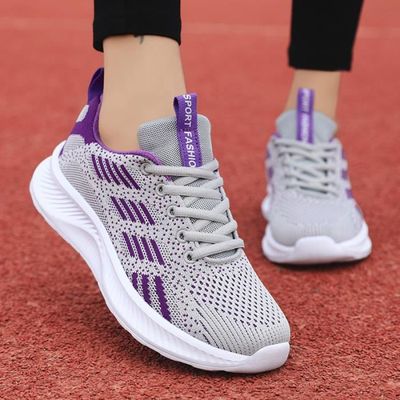 Baskets De Running Femme - Chaussures Sport Fitness Respirantes Mesh - Semelle Antidérapante Légère - Pour Course, Marche