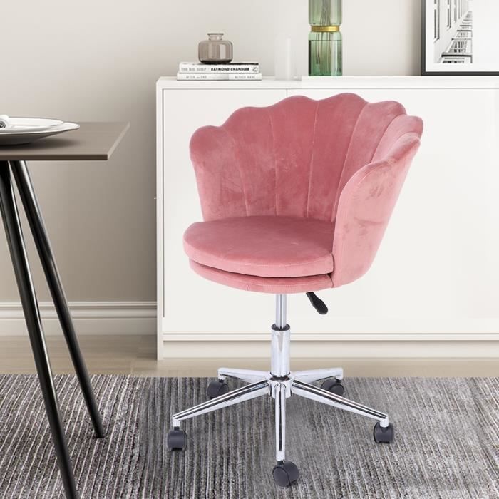 Chaise de coiffeuse rotative relevable en velours rose en forme de fleur  pour le bureau à domicile HB017-PRO - Cdiscount Maison