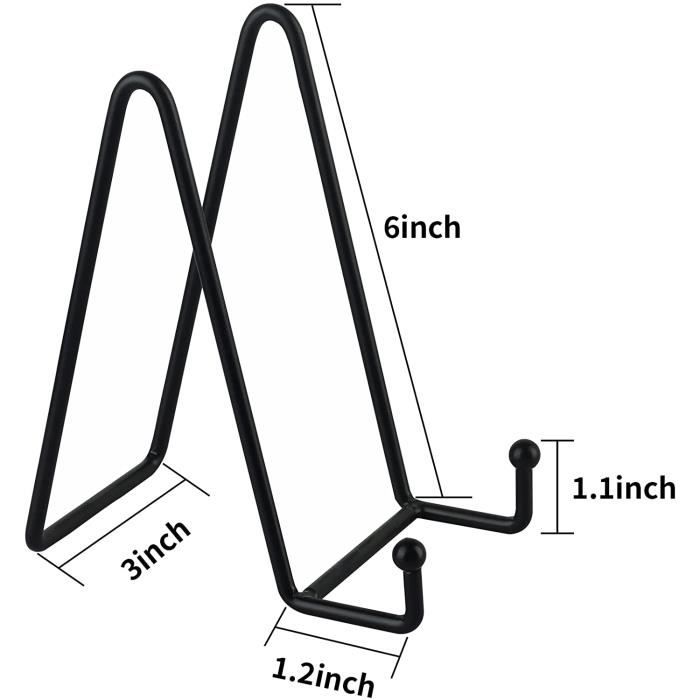 Lot De 2 Supports De Plaque En Fer Noir - Présentoir Stable 10 Pouces Pour Photos, Cadres, Assiettes & Décoration