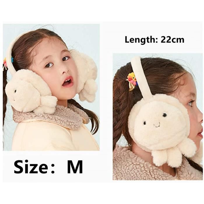 Cache-Oreilles Noël En Peluche - Pour Enfants Et Adultes | Blanc Cassé | Chaud Et Décoratif | Hiver Et Fêtes