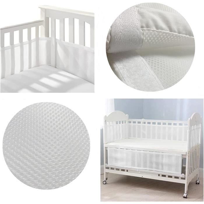 Doublure En Maille 4 Côtés Respirante Pour Lit Bébé - Contour Anti-Collision Et Protection Totale
