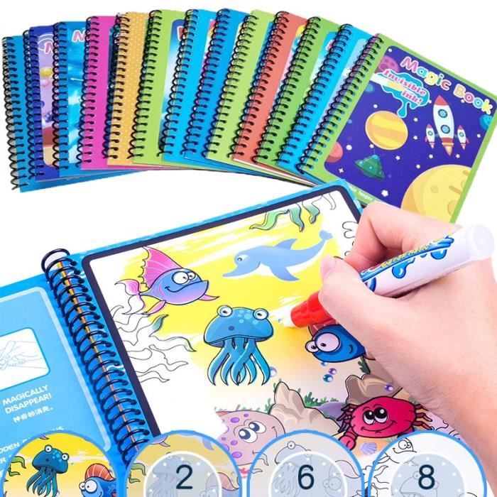 Tapis de Dessin Magique Enfants, 80x60cm Tapis Doodle/Eau Peinture, 4 Pinceaux e