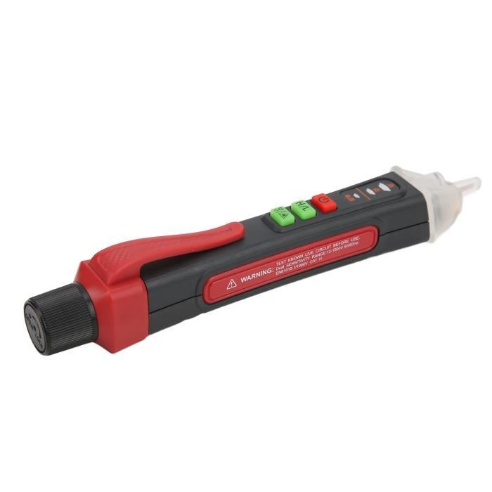 Neoteck Testeur De Tension Sans Contact 12-1000V - Stylo NCV, Buzzer + LED, Lampe Torche, Détection Phase/Neutre