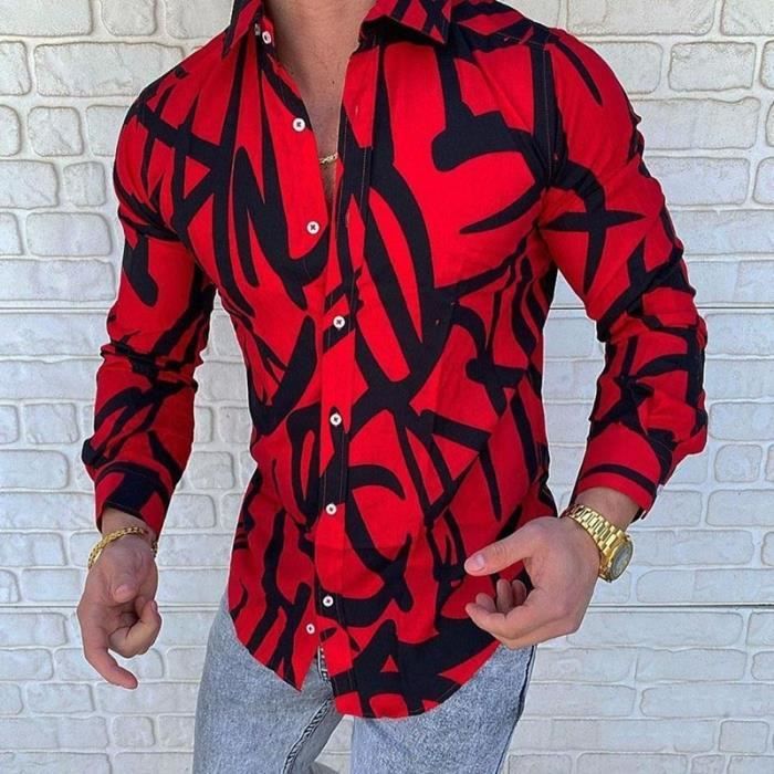 Chemise de luxe - CS-980[F982] - Rouge or - Homme - Manches longues Blanc - Prêt-à-Porter