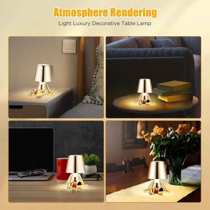 Lampe de chevet tactile Homcasito avec veilleuse LED pour enfants, lampe de table rechargeable et variable pour la chambre d'enfant, cadeau pour bébé