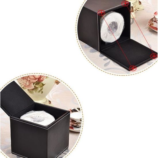 Marble Cube Boîte de mouchoir carré Pu Leather Roll Tissue Holder