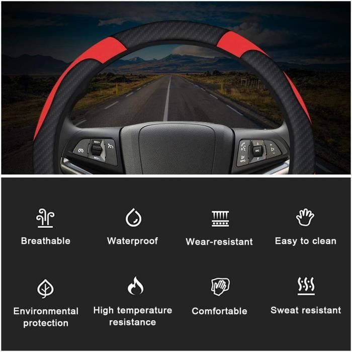 Pour Peugeot 3008 4008 5008 Rifter Partner Couverture Volant Voiture En Fibre  Carbone + Pu Cuir Auto Accessoires Intérieur Black - Cdiscount Auto