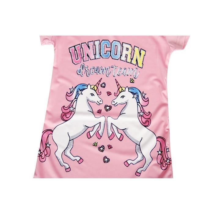 AmzBarley Filles Chemise de Nuit Licorne Enfant La Robe du Chemises de Nuit Arc en Ciel Chambre en Train de Dormir Vetements pour Rose Cdiscount Pret a Porter