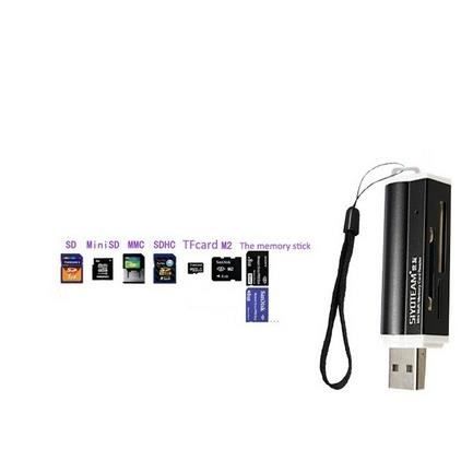 Lecteur de carte or 2 PCS Multi Tout en 1 USB 2.0 Micro SD SDHC TF M2 MMC  MS PRO DUO