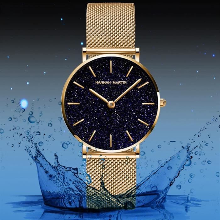 SHARPHY montre femme diamant ciel toil quartz bracelet en acier