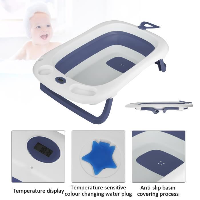 Baignoire pliante bébé évolutive - SINBIDE® - avec Thermomètre et