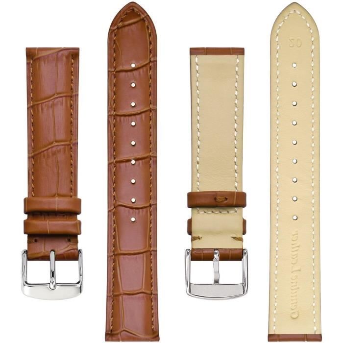 Bracelets De Montre En Cuir Crocodile Véritable – Largeurs 16 Mm Ou 18 Mm – Vintage – Occasion