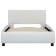 Chambre Cadre de lit 1 personne 90 x 200 cm Lit simple pour enfant-adlulte avec LED Blanc Similicuir  |7222-3