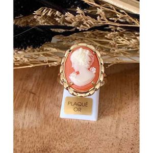 Bague Plaqué Or Avec Pierre Rouge - Taille 56 - état Occasion, Pierre Légèrement ébréchée