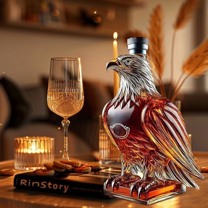 Carafe à Whisky Aigle 350 Ml – Décanteur Verre Design Majestueux – Cadeau Idéal Amateur De Whisky, Père, Mari