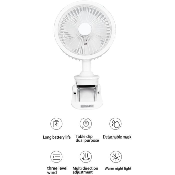 JANREAY Mini ventilateur portatif USB de bureau petit ventilateur de table  avec 5 vitesses et batterie USB 3000mAh, ventilateur électrique pliable  pour voyage, bureau, maison (bleu) : : Cuisine et Maison