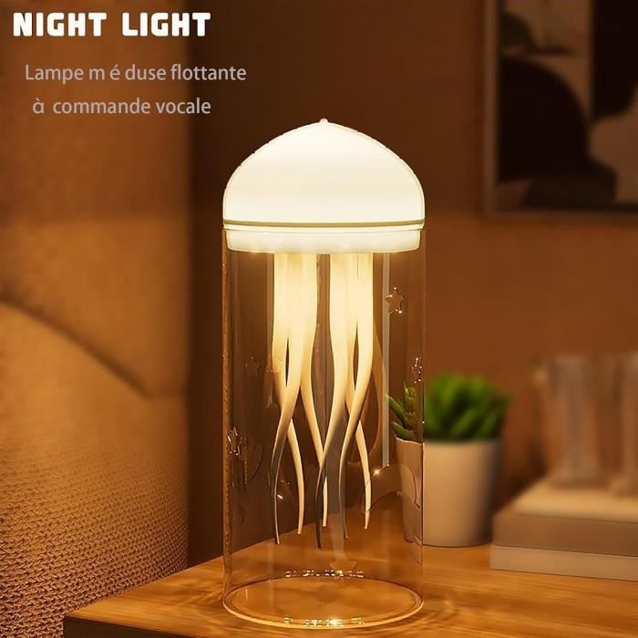 Lampe A Lave Meduse,Veilleuse Enfant Avec 7 Couleurs Lumières LED Transformables, USB/Piles