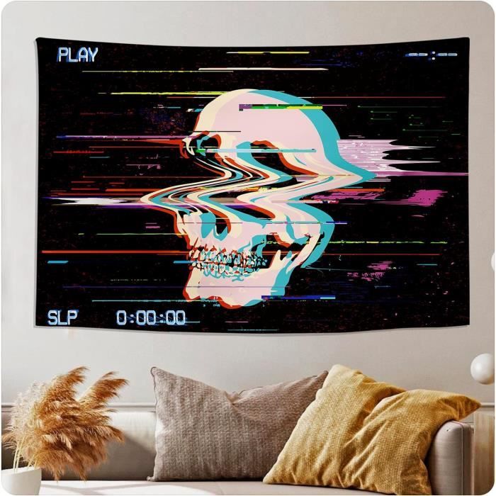 Tapisserie UV Psychédélique Tripleview Art - Tenture Murale Néon, Motif Magicien