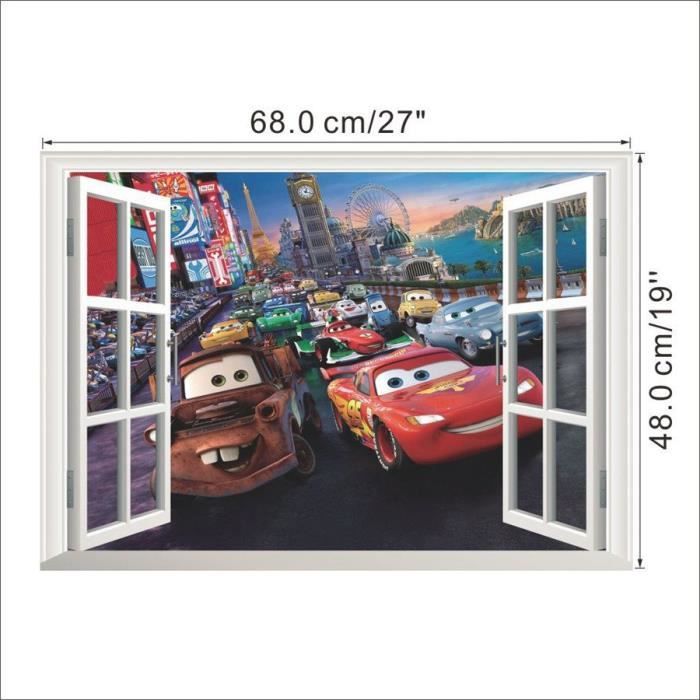 Autocollant de bande dessinée stickers muraux mario kart autocollant 3d  kids wall art decal mural 55x60cm - Cdiscount Maison