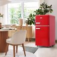 Réfrigérateur congélateur haut - 2 Portes - 72 L ( 21+51) - Classe E - Pose libre - L50 x  l51 x H95,8 cm - Rouge-0