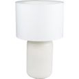 Lampe a poser blanche ceramique abat jour coton blanc deco salon chambre-0