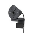 Logitech Brio 300 Webcam Full HD avec confidentialité, micro à réduction de bruit, USB-C - Graphite-0