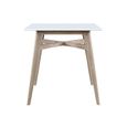Miliboo - Table de bar carrée bois et blanc LEENA-0