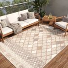 TAPISO Patio Tapis de Terrasse Cuisine Chambre Intérieur Extérieur Moderne Gris Marron Ethno Résistant Sisal 200x300 cm
