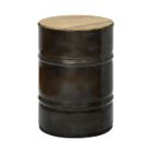 BOX FURNITURE Tabouret bas bidon industriel 31diax45cm