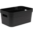 Boîte de rangement Décor Stone 6 L - Noir - 29,2 x 18,8 x 13,2 cm - EDA PLASTIQUE