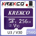 KREKCO Carte Mémoire 256 go + Adaptateur 100% Réel Class 10, carte micmc-sd pour telephone portable