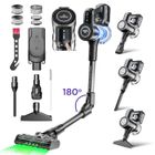 LIN SHUN DS 580W/58000pa Aspirateur Balai sans Fil 6*3500mAh/60mins Filtration en 7 Etapes 7 en 1 Aspirateut sans Fil Brosse Motorisée LED Noir