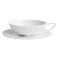 Tasse à thé en porcelaine 17cl + soucoupe - Blanc A TABLE