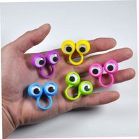 Lot de 10 bagues de doigt pour enfants (couleur aléatoire), Plastique, Eye Finger Marionnettes Googly Eyes Rings Party Favor 