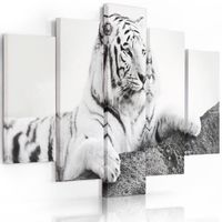 Tableau Décoration Murale Tigre Animal 200x100 cm XXL 5 Panneaux Impression sur Toile intissee pour la Maison Salon