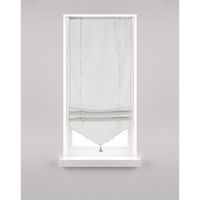 Store Relevable blanc avec Pompon - Blanc - 90 x 165 cm