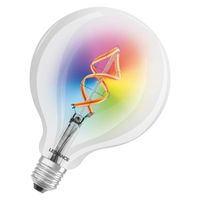 LEDVANCE Lampe LED intelligente avec Wifi, E27, couleurs RVB changeantes, forme de globe, filament coloré comme lumière