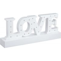 Lampes à poser - Led en plastique "LOVE" - Blanc - L 31.2 cm x l 6.5 cm x H 13.1 cm