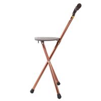 TMISHION chaise de marche Chaise pliante portative en métal de canne de voyage de tabouret de siège de chaise de bâton de marche