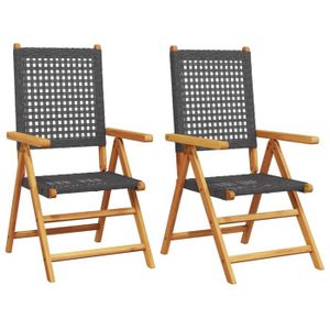 Lot De 2 Chaises De Jardin En Bois D'Acacia Massif - Style Rustique, 57x61x92cm, Neuf, à Monter