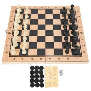 JEU SOCIÉTÉ - PLATEAU Jeu d'échecs interactif pliant 3-en-1 en bois - Dr