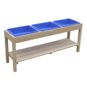 TABLE JOUET D'ACTIVITÉ Table à sable et eau en bois AXI | Activité pour bébé | 3 récipients et étagère | 124 x 50 cm