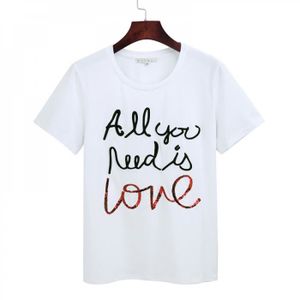 Gratuit Images T Shirt Femme Eteequins Drole Lettre Broderie Noir Blanc O Cou dernière par