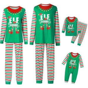 Pyjamas Noël Famille Vêtement De Nuit Ensemble Manche Longue Col Rond Adulte Enfant Bébé Sleepwear