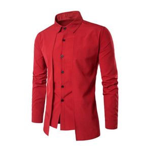 CHEMISE - CHEMISETTE Chemises hommes - Nouvelle arrivee Confortable elegant Classique Mode couleur unie - Rouge