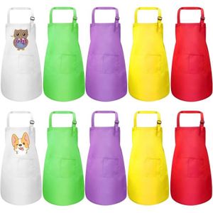 TABLIER DE CUISINE Lot De 10 Tabliers Réglables Vierges Pour Enfants 