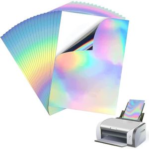 STICKERS - STRASS 20 PCS Feuilles de Papier Autocollant Holographiqu